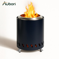Brasero portable d'extérieur en acier inoxydable avec cendrier amovible pour jardin, barbecue, camping, moins de fumée