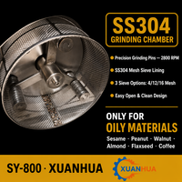 Molino de Nueces XUANHUA SY-800 para Materiales Oleosos, Máquina para Moler Sésamo, Cacahuates, Nueces, Almendras, Granos de Café, Cacao, Acero Inoxidable 304, 750W