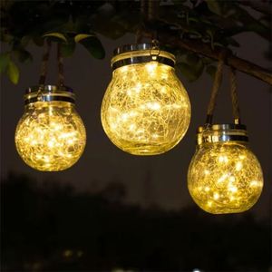 Outdoor Solar Crack Light Christmas Decorative <b>Garden</b> <b>String</b> Lighting Courtyard Glass Pendant for Night Lighting Courtyard - Product Image 6