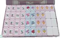 Nouvel ensemble de tuiles de mahjong américain rose pâle menthe à motifs floraux, 160 pièces, cadeau de luxe pour anniversaire et mariage