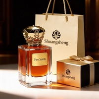 Flacon de parfum en verre vide avec bouchon couronne, base épaisse, rechargeable, emballage de parfum personnalisé avec logo pour marque OEM