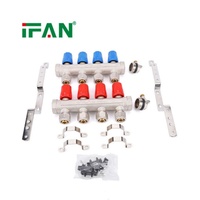 Collecteur PEX IFAN de haute qualité DN25*3/4" pour chauffage par le sol, eau froide et chaude, en acier inoxydable 304