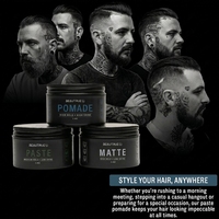 Pommade coiffante mate en argile pour hommes, effet naturel texturé, faible brillance, vente en gros OEM pour salons de coiffure