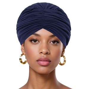 Nouveau foulard plissé simple, bonnets intérieurs en polyester extensible ethnique, bonnets hijab musulmans islamiques confortables - Product Image 5