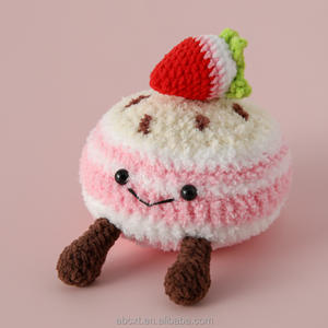 Petit mignon 10cm gâteau forme jouet fait à la main Crochet gâteau <span class=keywords><strong>d</strong></span>écoratif pour pâtisserie - Product Image 2