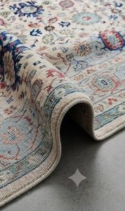 Alfombra de lana estilo persa Oushak con diseño de medallón, rectangular, para sala de estar, con base de goma antideslizante - Product Image 4