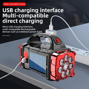 Đa chức năng năng lượng mặt trời cầm tay đèn pin với ngân hàng điện LED USB sạc làm việc <span class=keywords><strong>Torch</strong></span> - Product Image 2