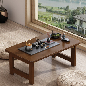 <b>Bamboo</b> Folding Coffee <b>Table</b> Minimalist Design For Tatami Bay Window Balcony Use - Product Image 2