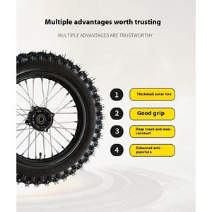 Llantas de Aluminio de Alta Calidad para Motocicletas Todoterreno, 14 Pulgadas, 1.85x14 Pulgadas, con Neumáticos Sin Cámara 90/100-14, Índice de Carga - Product Image 4