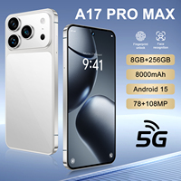 Smartphone 17 Pro Max 7,3 pouces à succès, processeur Deca Core, appareil photo arrière 108MP, écran HD, connectivité LTE