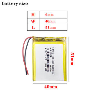 แบตเตอรี่ลิเมอร์ลิเมอร์3.7V 1600mAh <span class=keywords><strong>604050</strong></span>ได้สำหรับผลิตภัณฑ์ดิจิตอล - Product Image 2