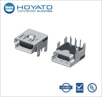 Mini conector USB tipo B hembra 5 pines conector adaptador enchufe fabricante