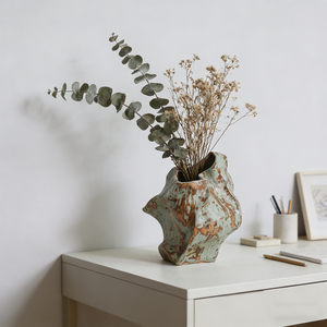 <span class=keywords><strong>Vase</strong></span> en céramique Wabi-Sabi irrégulier, vert rustique et marron texturé, pour herbe de la <span class=keywords><strong>pampa</strong></span> séchée, <span class=keywords><strong>vase</strong></span> en grès fait main, Art Déco - Product Image 5