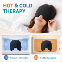 Bandeau Rafraîchissant pour Migraine, Chapeau de Soulagement Durable Imprimable pour la Douleur, le Stress et les Maux de Tête pour Hommes, Bonnet Confortable à Gel Chaud et Froid pour Migraine