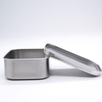Boîte à lunch de qualité alimentaire, en acier inoxydable 18/8 argent 800/1200/1400 ml avec couvercle personnalisable en acier inoxydable
