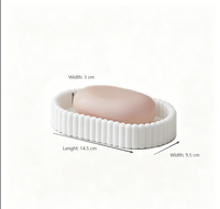 Boîte à Savon Personnalisée Série Rayures Verticales OEM ODM Accessoires de Salle de Bain de Luxe Conteneur à Savon Fabriqué en Usine