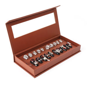 กล่องใสสีชมพูม่วงดำน้ำตาลแบบกดบนเล็บกล่องเปล่า - Product Image 1