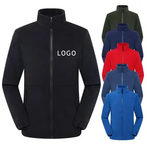 OEM Custom Design Embroidery Logo Windproof Warm Uniform Coat Microfiber Fleece Jacket Men Polar Fleece Jacket