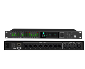 LD408 U.S.ADI, procesador de audio digital profesional DSP de cinco series con chips de doble núcleo, pantalla a color, 4 entradas y 8 salidas para rendimiento. - Product Image 1