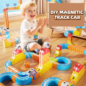 Jouet de voiture à rail, assemblage DIY, piste magnétique, voiture éducative, blocs de construction, jouets de voiture pour enfants - Product Image 3