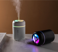 Humidificateur électrique mini USB 300 ml avec lumière LED à changement de couleur, diffuseur de brume froide portable pour voiture et usage domestique