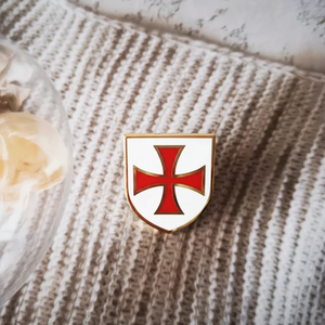 Insignia de Pin de solapa masónica Mason Freemason Knight Templar Red Crossed Shield Regalia Marca personalizada Alfileres de solapa ceremoniales Insignias - Product Image 1