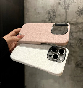 Custodie in pelle Lichee di lusso per <span class=keywords><strong>iPhone</strong></span> 16 <span class=keywords><strong>Pro</strong></span> <span class=keywords><strong>Max</strong></span> 15 14 <span class=keywords><strong>13</strong></span> 12 custodia in metallo argento anello per <span class=keywords><strong>fotocamera</strong></span> rigida <span class=keywords><strong>Cover</strong></span> posteriore per uomo donna - Product Image 3