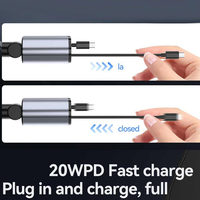 Chargeur de voiture à charge rapide avec multi-ports 4 en 1 pour automobiles Compatible avec pour téléphone et appareils photo avec câble rétractable