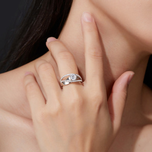 2026 <b>Cross</b> Twisted S925 Sterling <b>Silver</b> Moissanite <b>Ring</b> Luxury Proposal Anniversary Gift Versatile <b>Silver</b> Finger <b>Ring</b> For Women - Product Image 4