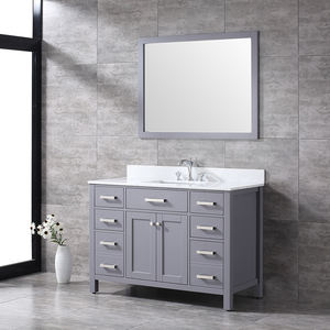 Meuble-lavabo haut de gamme moderne en bois massif avec vasque sous plan, charnières à fermeture douce, écologique, pour atelier et appartement - Product Image 2