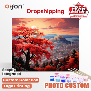 Kit de Pintura por Números ORFON para Principiantes, Pintura Acrílica al por Mayor, El Abrazo Otoñal de la Acropolis - Product Image 1