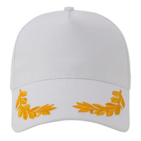 Gorra de béisbol de 5 paneles con estampado por sublimación de hojas de roble, tejido liso, estilo camionero, con doble hebilla y diseño personalizado de alta calidad