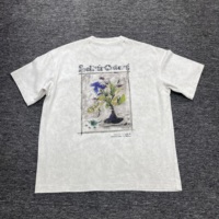 T-shirt d'été pour homme en coton 230 GSM, logo brodé personnalisé OEM/ODM, style hip-hop décontracté, manches courtes, streetwear