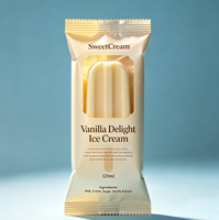 Sachet d'emballage personnalisé à trois soudures pour bâtonnets glacés, sac en plastique jetable de qualité alimentaire pour crème glacée et bâtonnets glacés