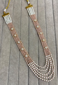 Nouveau style 2026 Collier de perles bicolore pour femme en alliage or et argent, bijoux de fête superposés, plaqué argent tibétain - Product Image 4