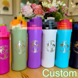 Botella térmica de acero inoxidable con doble pared y pajita, personalizada con logo, sin BPA, para deporte y viaje, venta al por mayor - Product Image 3