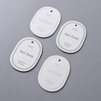 Étiquettes en papier de forme ovale - Étiquettes de vêtements personnalisées en relief avec fil naturel