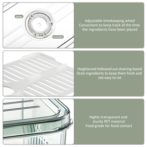 Boîte de rangement en plastique pour réfrigérateur, bac de conservation alimentaire frais pour cuisine, conteneur de rangement pour réfrigérateur avec couvercle et poignée, vente chaude - Product Image 2