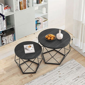 Prezzo all'ingrosso robusto lusso semplice rimovibile rotondo moderno in metallo & in legno tavolino da caffè per soggiorno camera da letto balcone - Product Image 4