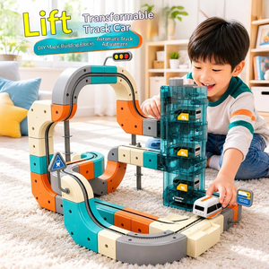 Pista de Carreras Flexible 3D Mágica, Bloques de Construcción Magnéticos Eléctricos Creativos para Trenes, Juguete de Ensamblaje con Elevador - Product Image 1