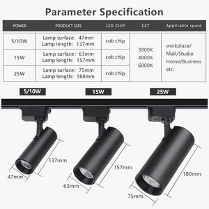CE RoHS certifié SAA lumière <span class=keywords><strong>de</strong></span> tache <span class=keywords><strong>de</strong></span> voie <span class=keywords><strong>de</strong></span> l'épi led <span class=keywords><strong>de</strong></span> 15w moderne <span class=keywords><strong>rail</strong></span> éclairage commercial <span class=keywords><strong>suspendu</strong></span> moderne noir blanc - Product Image 6