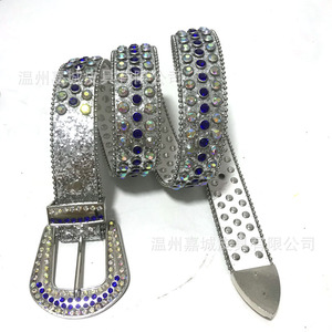 Cinturón de estilo occidental con pedrería y hebilla de pasador, 105cm, 115cm, 125cm, 135cm, para hombres y mujeres, cinturón decorativo de aleación de moda vintage - Product Image 3