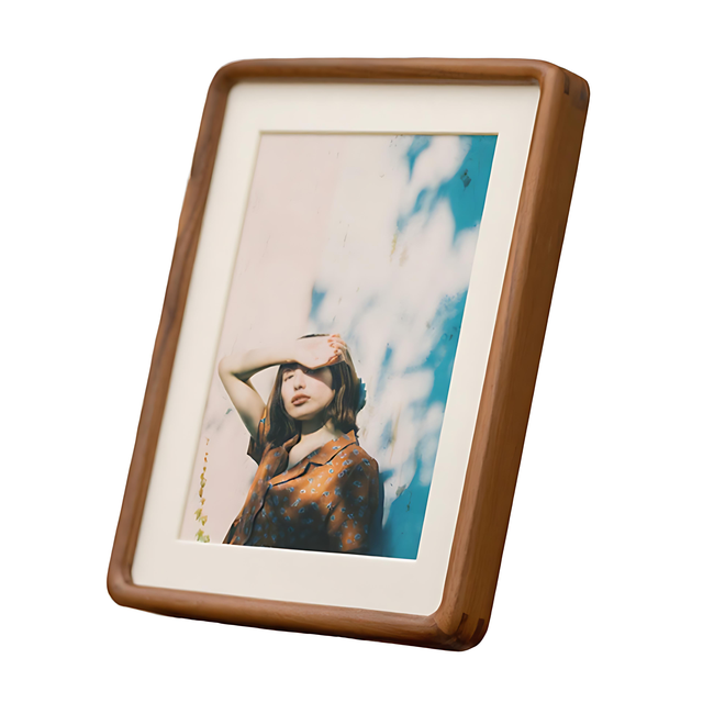 A2 Size Black Walnut Wood Photo Frame with UV Printed Copper Accents 4x6 DIY Wooden Picture Frame for Home High Demand