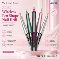 Vantrend Beauty Stylo perceuse à ongles électrique portable rechargeable, moteur à balais, 0-35000 tr/min, écran LED, faible bruit, pour ongles en acrylique