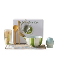 Ensemble de thé Matcha JIAHUI, bol à Matcha en céramique peint, ensemble d'accessoires pour le thé, fouet à thé, support pour Chasen, style japonais