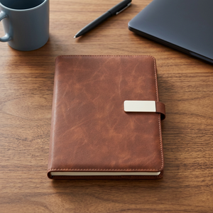 Leather Organizer Planner Hardcover Brown With Metal Clasp Closure 192 Pages 12 Month Planner Loopi <b>Lock</b> Hard - Product Image 2