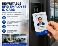 Carte d'identité RFID réinscriptible pour employés avec logo personnalisé pour le contrôle d'accès d'entreprise et la gestion des présences du personnel