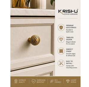 Bouton de meuble DECO en laiton massif de qualité supérieure pour tiroir, armoire, placard, meuble de cuisine – Quincaillerie élégante - Product Image 4