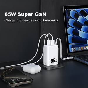 Cargador Retráctil GaN <span class=keywords><strong>de</strong></span> 30w, Cargador Rápido USB <span class=keywords><strong>de</strong></span> 65w con Conector Tipo C, Cargador Portátil PD <span class=keywords><strong>de</strong></span> 65w Universal para Teléfono, para <span class=keywords><strong>iPhone</strong></span> - Product Image 5