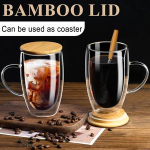 แก้วกาแฟสองชั้นพร้อมหูจับ, แก้วกาแฟแบบมีฉนวนกันความร้อน, แก้วบอโรซิลิเกตใส - Product Image 2